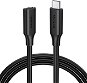 Adatkábel Ugreen USB-C/M to USB-C/F Gen2 5A Extension Cable 1m Black - Datový kabel
