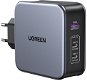 Ugreen USB-A+2*USB-C 140W GaN Tech Fast Charger with C to C Cable 2M EU Black - AC Adapter