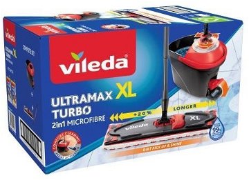 Vileda Ultramax XL Set Flat Mop Bucket Squeezer Multi Surface Microfibre  Handle