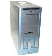 ModeCom middle tower RAINBOW stříbrno-modrý (silver-blue), 300W ATX Fortron, 4x 5.25", 1+3x 3.5", US - PC Case