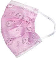 RespiLAB Detské jednorazové rúška – Psík, ružový  (10 ks) - Rúško