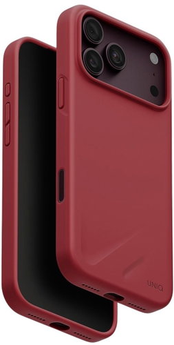 UNIQ Lino ochranný kryt na iPhone 17 Pro Max/18 Pro Max, Cranberry red - Phone Cover - Main image