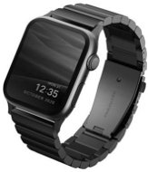 Remienok na hodinky Uniq Strova Apple Watch článkový oceľový remienok 42/44/45/Ultra 49mm - Midnight čierny - Řemínek