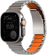 UNIQ Strova Flex for Apple Watch 49/46/45/44 mm, Titanium silver/Volt orange - Watch Strap