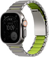UNIQ Strova Flex for Apple Watch 49/46/45/44 mm, Titanium silver/Lime green - Watch Strap