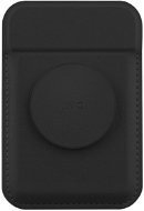 UNIQ Flixa magnetická peněženka a stojánek s úchytem, Jet black -  MagSafe Wallet