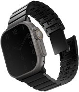 Uniq Strova Mag článkový oceľový na Apple Watch 49/45/44/42mm, Midnight black - Remienok na hodinky