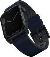 Uniq Straden vodoodolný kožený remienok na Apple Watch 45/44/42 mm modrý - Remienok na hodinky