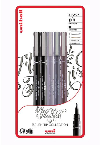 UNI PIN - Flow and Flourish set of 5 liners - Fineliner Pens - Main image