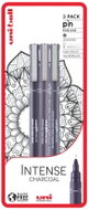 UNI PIN - Intense Charcoal set of 3 liners, dark grey - Fineliner Pens