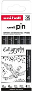 UNI PIN Creative writing Calligraphy (0.1 mm, 0.5 mm, CS1, CS2, CS3), black - set of 5 - Fineliner Pens