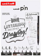 UNI PIN gift set Lettering , 8 liners + SHALAKU micropencil - Fineliner Pens