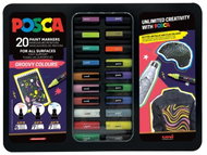 UNI Posca PC-1M/PC-3M/PC-5M, GROOVES - set of 20 - Markers