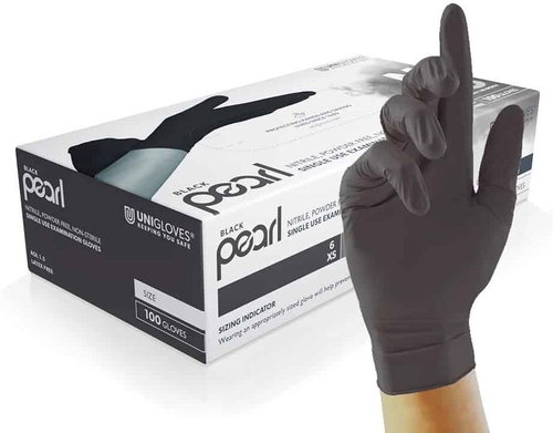 Unigloves Nitrilové rukavice černé - Black Pearl L - Medical Gloves - Main image