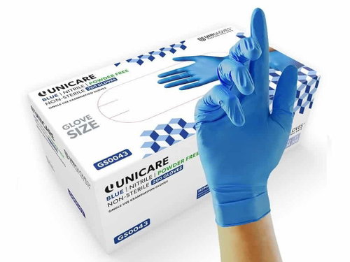 Unigloves Nitrile Gloves Blue - Soft Blue M - Medical Gloves - Main image