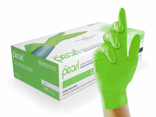 Unigloves Nitrile Gloves Lime - Lime Pearl M - Medical Gloves - Main image