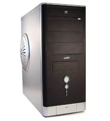 SPIRE SP-6190B černo-střibrný (black-silver) middle tower, 350W ATX, 4x 5.25", 1+5x 3.5", USB/ audio - PC Case - Main image