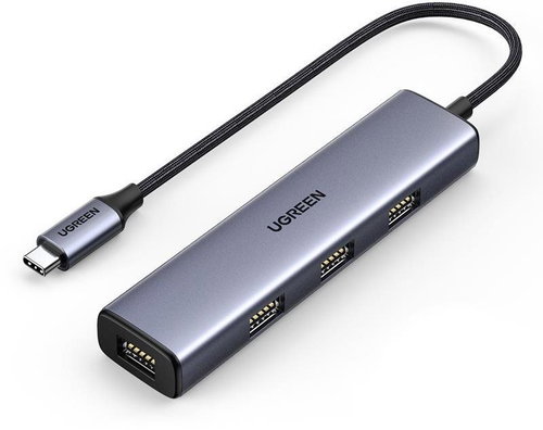 Ugreen CM473 HUB adaptér USB-C / 4 × USB 3.2, stříbrný - USB Hub - Main image