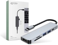 Tech-Protect V4 HUB adaptér 2 × USB / USB-C / HDMI / SD / Micro SD / TF, šedý - USB Hub