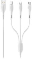 USAMS US-SJ374 U38 3 in 1 (micro + USB-C + Lightning) Charging Cable 1 m white - Napájací kábel