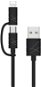 USAMS US-SJ077 2 in 1 Data Cable Lightning + microUSB Black - Data Cable