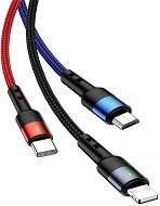 USAMS US-SJ410 U26 3in1 Charging & Data Cable 0.35m Black - Data Cable