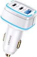 Usams 105W 3 Ports Fast Car, White - Car Charger