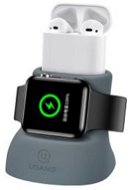 USAMS US-ZJ051 2in1 Silikon Ladehalterung für Apple Watch und AirPods - grau - Ständer