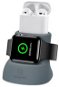 USAMS US-ZJ051 2in1 Silicon Charging Holder For Apple Watch And AirPods grey - Stojanček