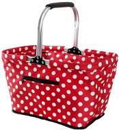 DOTS SHOPPING BASKET RED AND WHITE 48X28X28CM - Shopping Basket