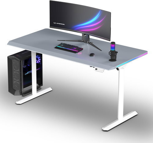 ULTRADESK Quest fehér-szürke - Gaming asztal - Fő fotó
