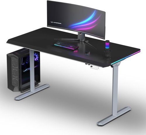 ULTRADESK Quest szürke-fekete - Gaming asztal - Fő fotó