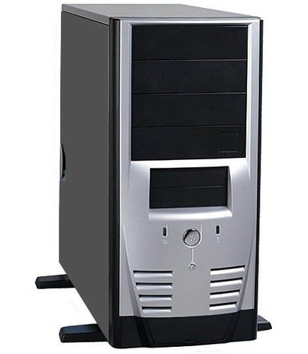 FOXCONN MiddleTower 3GTH-061 černo-stříbrný (black-silver), ATX 300W P4, 4x5.25", 2x+4x 3.5", 120mm  - PC Case - Main image