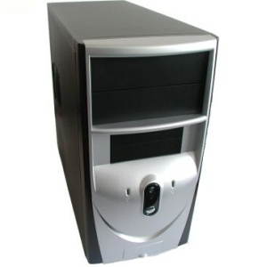 FOXCONN MiniTower 3GTW-03 černo-stříbrný (black-silver), mATX 300W P4, 2x5.25", 2x+1x 3.5", 80mm chl - PC Case - Main image