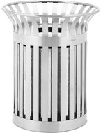 Ulsonix City waste bin outdoor circular 73 × 85 cm STEEL, silver - Bin