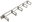 Tie-out panel 1U, single-sided, pass-through, 5× plastic clamp ''C'', grey