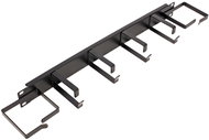 Value 19" 1U, 4× shackle + 2× vertical eye, black - Cable Organiser