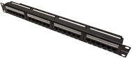 VALUE Patchpanel 19'' kat. 6a, nestíněný, 24 portů, černý - Patch panel