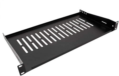 Value 19" shelf 1U, 250 mm, U-shaped, max. 10 kg, black - Shelf - Main image