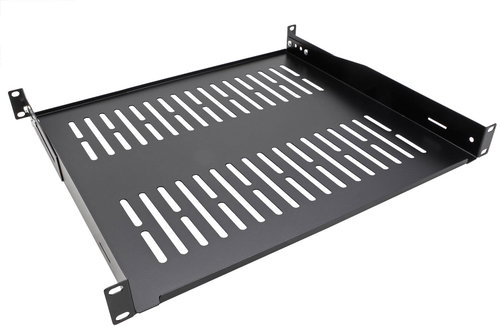 Value 19" shelf 1U, 400 mm, U-shaped, max. 25 kg, black - Shelf - Main image