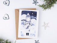 BE NICE Wish - you are my poinsettia, blue - Greeting Card