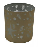 GOBA Christmas candle holder - glass, golden Christmas M - Christmas Candlestick