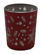 Goba Svícen skleněný M Vánoce červený 9306080 - Christmas Candlestick