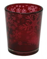 GOBA Christmas candle holder - glass, red flakes L - Christmas Candlestick
