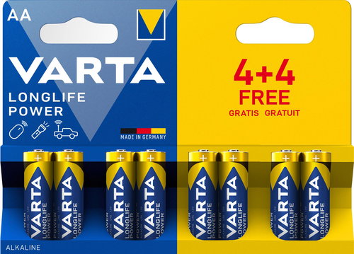 VARTA Longlife Power 4+4 AA (Doppelblister) - Einwegbatterie - Hauptbild