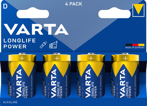 VARTA Longlife Power 4 D (Plastic free Double Blister) - Einwegbatterie - Hauptbild