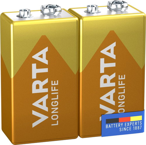 VARTA alkaline battery Longlife 9V 2pcs - Disposable Battery - Main image