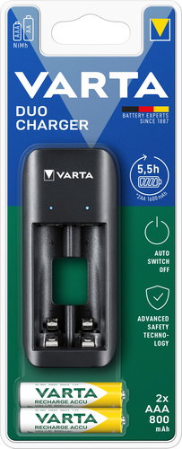 VARTA Duo USB-Ladegerät + 2 AAA 800 mAh R2U - Ladegerät mit Ersatzakku - Hauptbild
