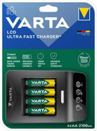 Töltő és pótakkumulátor VARTA LCD Ultra Fast Charger+ Töltő + 4× AA 56706 2100 mAh + 12 V - Nabíječka a náhradní baterie