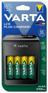 Töltő és pótakkumulátor VARTA LCD Plug Charger+ Töltő + 4× AA 56706 2100 mAh - Nabíječka a náhradní baterie